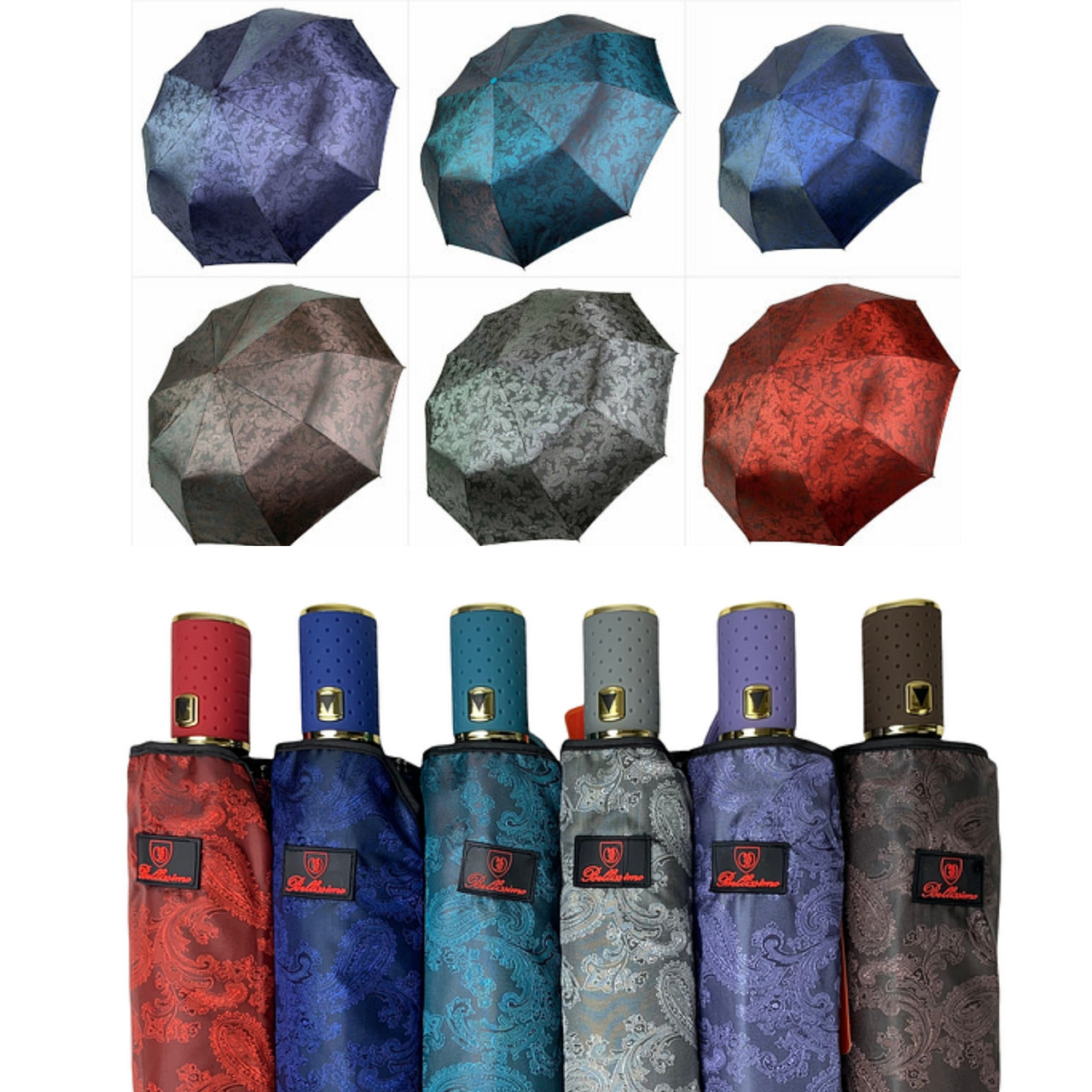 Жіноча складна парасоля напівавтомат з жакардовим куполом "хамелеон" від Bellissimo, 6 кольорів, 524