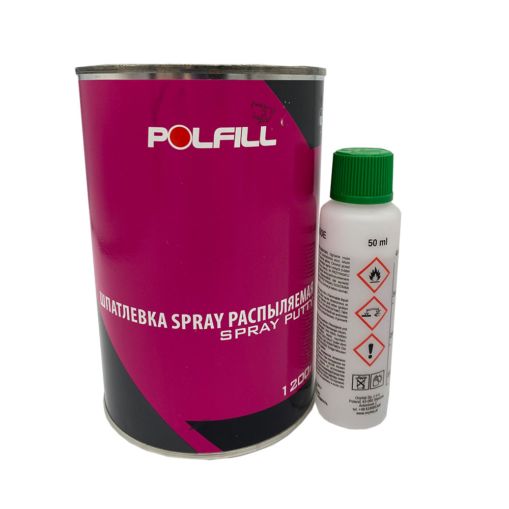Шпаклівка що розпорошується, з затверджувачем, Polfill, 1,2 kg