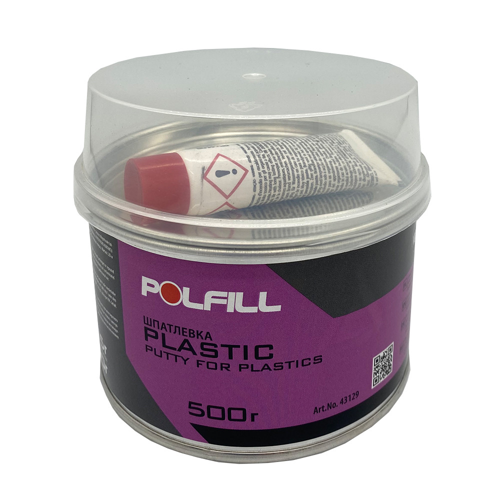 Шпаклівка для пластику, з затверджувачем, Polfill, 500g