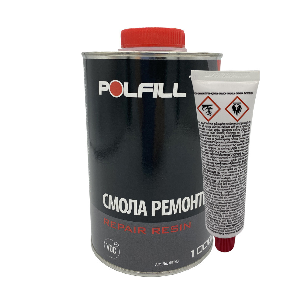 Смола ремонтна, з отверджувачем, Polfill, 1kg, 43143