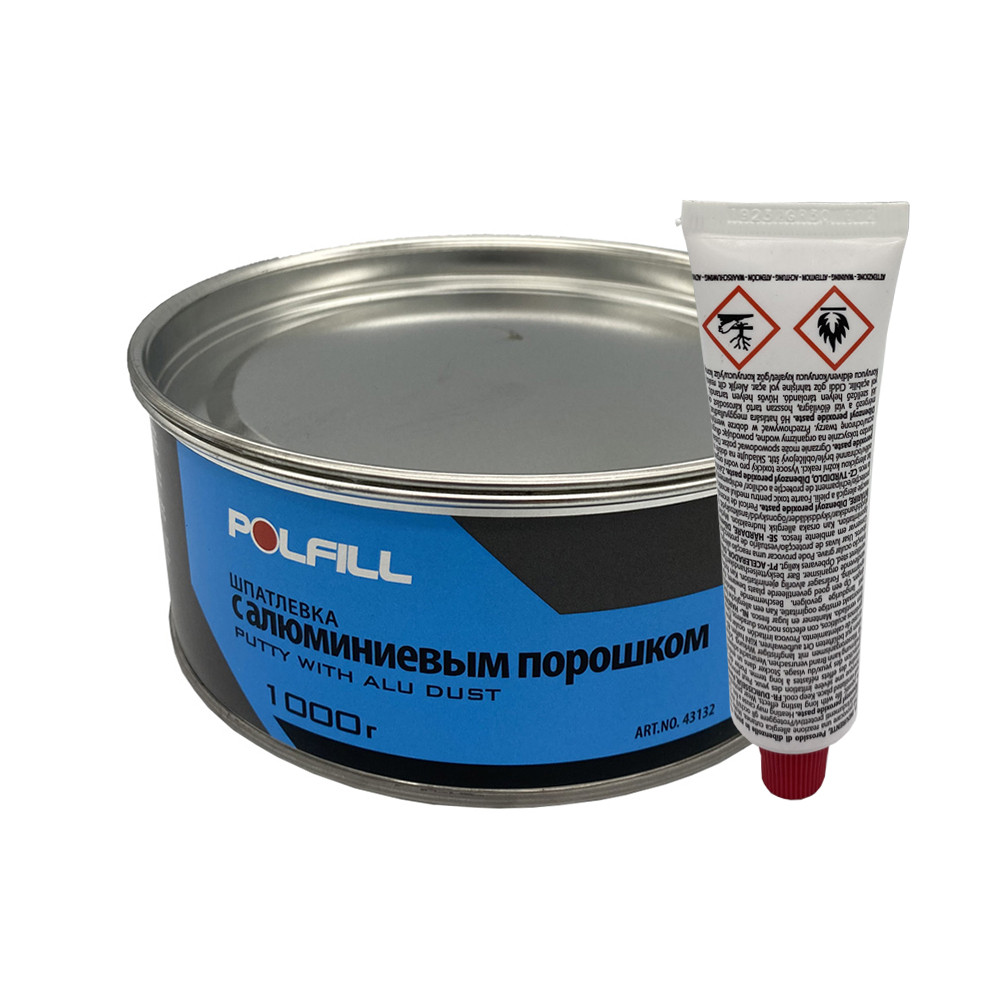 Шпаклівка алюмінієва, з затверджувачем, Polfill, 1kg
