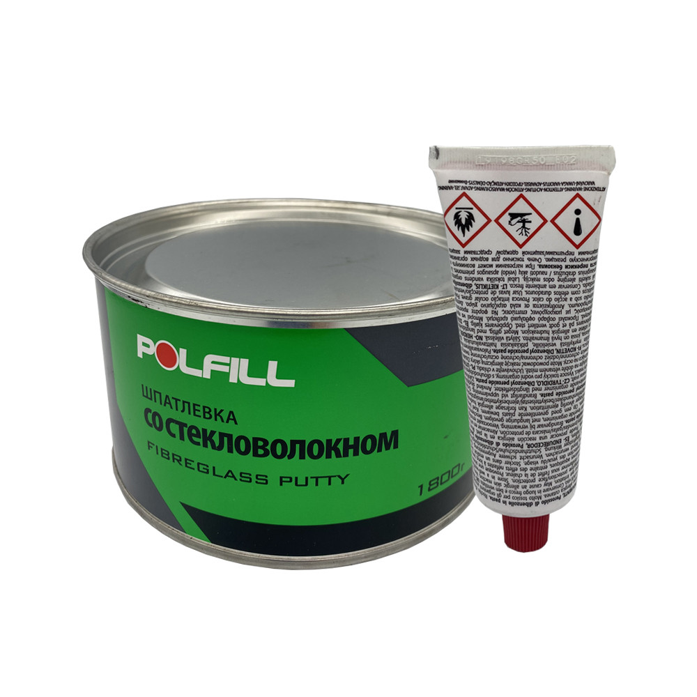 Шпаклівка зі скловолокном, з затверджувачем, Polfill, 1,8 kg