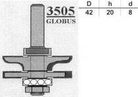 Фреза по дереву ГЛОБУС 3505 D42 d8 h20 комбінована рамочна