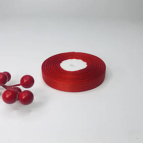 Репсова стрічка, 1,2 см, червона, 23 м - рулон