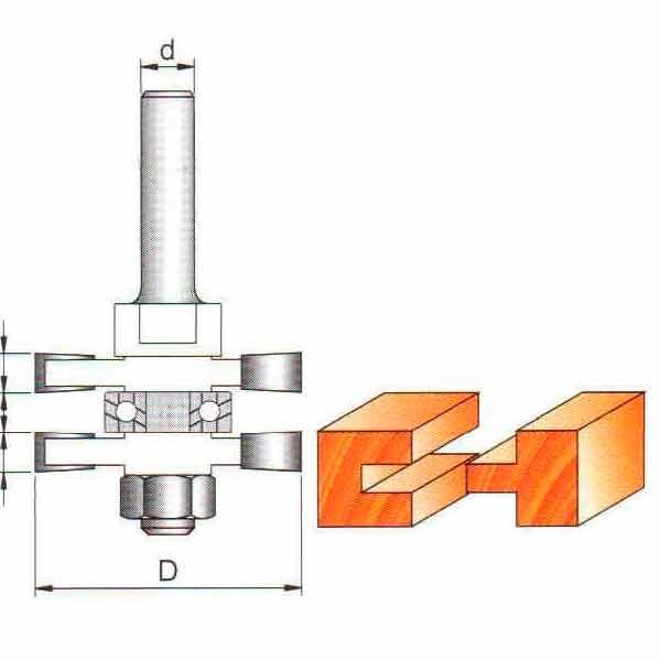 Фреза по дереву ГЛОБУС 3523  set d12 комбінована пазошипова