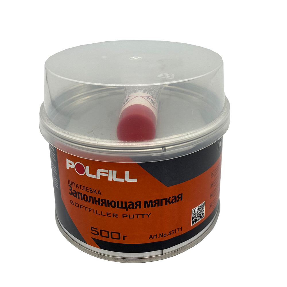 Шпаклівка м'яка заповнює, з затверджувачем, Polfill, 500g, 43171