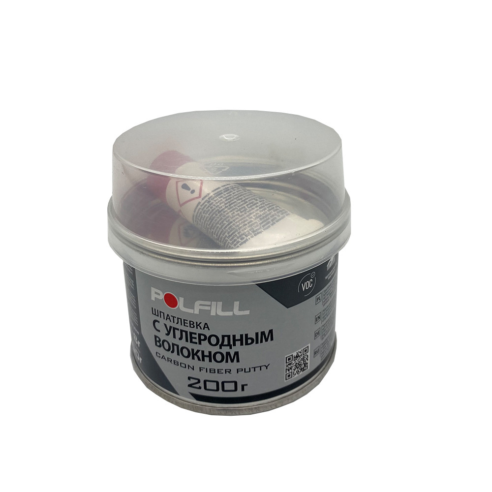 Шпаклівка з вуглецевим волокном CARBON, з затверджувачем, Polfill, 200g, 43218