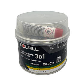Шпаклівка 3 в 1, з затверджувачем, Polfill, 500g, 43343