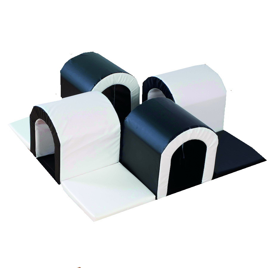 Ігровий модуль Тунель Плутанина шкірозамінник Чорний/Білий 120х120 см (Тіа-sport ТМ)