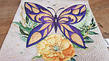 Стьобана декоративна наволочка Метелик і квітка №2, фото 4
