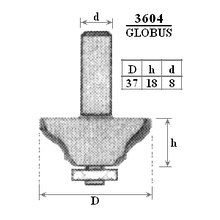 Фреза по дереву ГЛОБУС 3604 кромочна фігурна