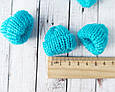 В'язані шапочки бірюза 35*35 мм 1 шт, фото 2