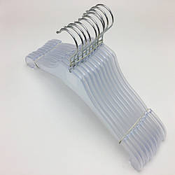 10 шт. Плічка вішаки для одягу пластикові W-VK42 прозорого кольору, довжина 420 мм