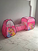 Намет ігровий з тунелем "Принцеси" 8015 P з сумкою, рожева