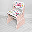 Дитяча парта зі стільчиком рожева Bambi W 2071-104-10 (EN) з надбудовою 4 полиці Party, фото 4