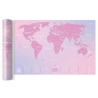 Скретч карта мира Travel Map Love World (английский язык) в тубусе
