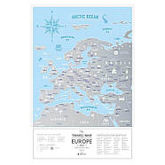 Скретч карта Європи Travel Map Silver Europe (англійська мова) в тубусі, фото 4