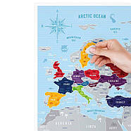 Скретч карта Європи Travel Map Silver Europe (англійська мова) в тубусі, фото 5
