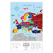 Скретч карта Європи Travel Map Silver Europe (англійська мова) в тубусі, фото 6