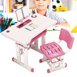 Столик-парта для дітей з регулюванням висоти / Регульований стіл зі стільцем для уроків