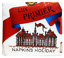 Серветки паперові Primier Lux Napkins Holiday 230 x 230 мм білі одношарові - 65 шт.