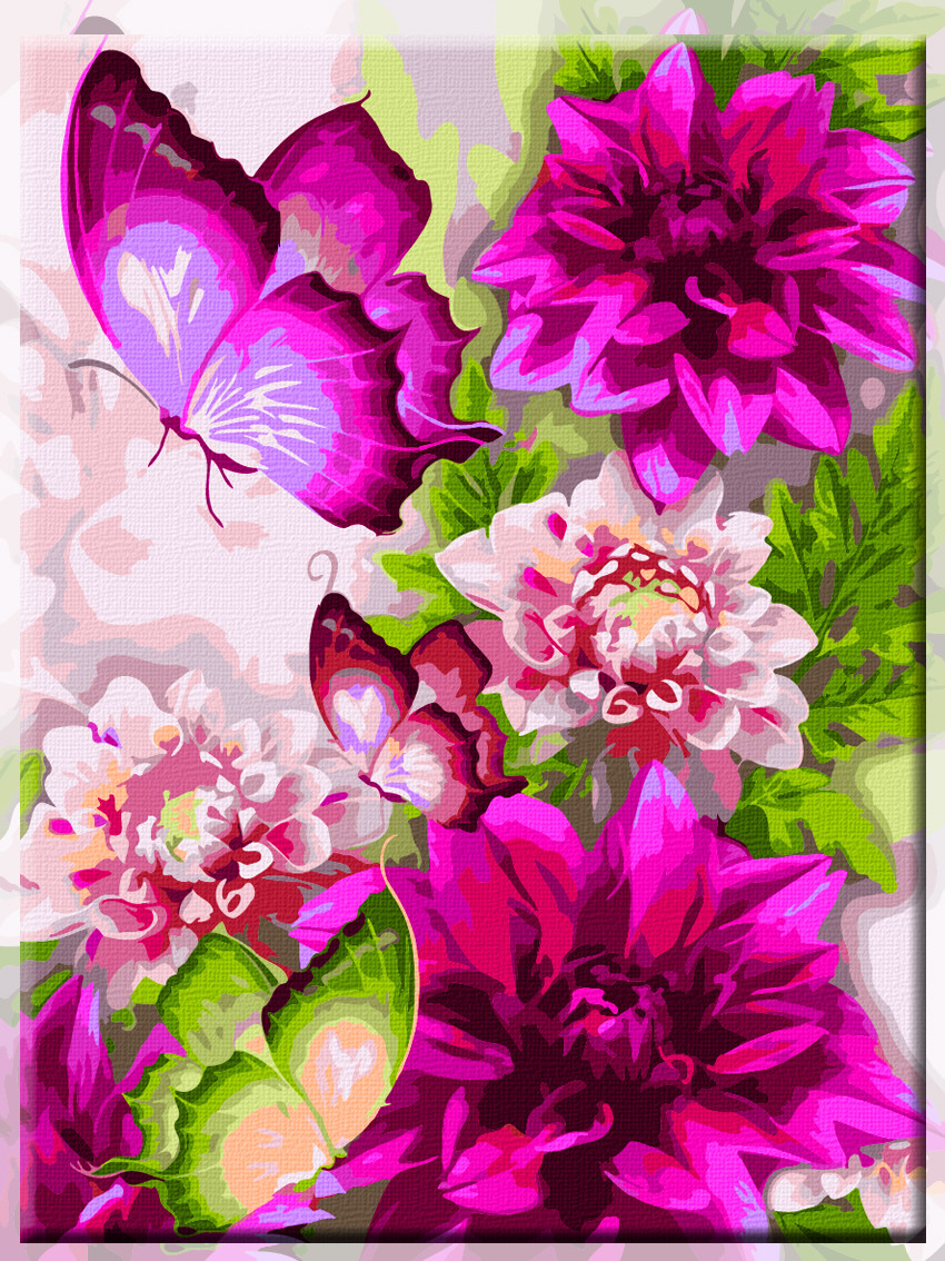 Картина за номерами "Квіти і метелики" 30*40см