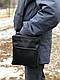 Чоловіча шкіряна сумка 02 чорний флотар, фото 2