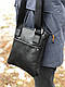 Чоловіча шкіряна сумка 02 чорний флотар, фото 10