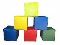 Модульный набор Кубики кожзаменитель Разноцветный Набор 6 шт 30х30 см (Тia-sport ТМ)