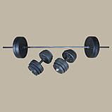 Лава для жиму регульована до 200 кг + стійки + штанга + гантелі граніліт не метал Комплект 85+кг W_9020, фото 6