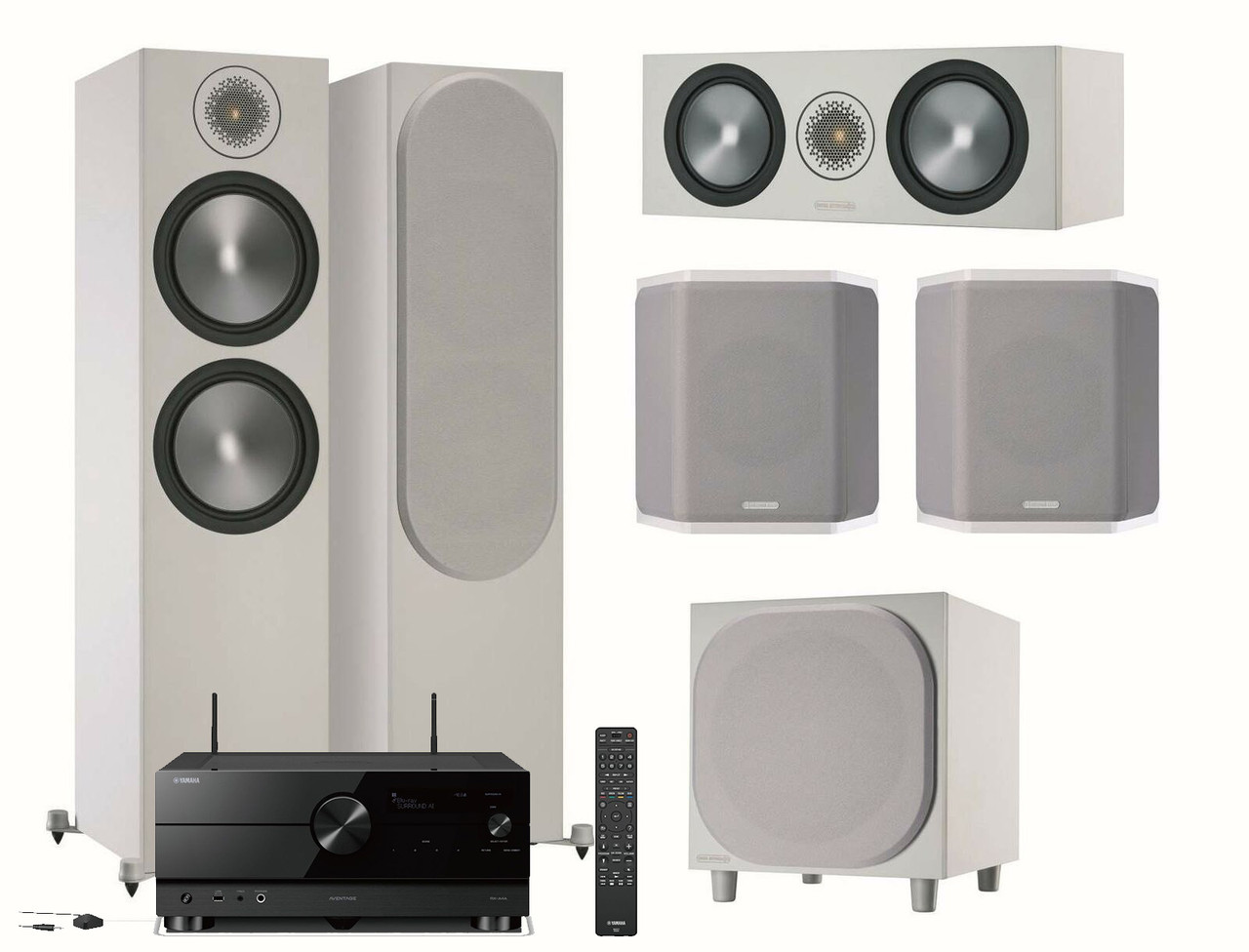 Комплект акустики 5.1 YAMAHA RXA4A + MONITOR AUDIO BRONZE 500+C150+FX або Bronze 100 + W10 sub