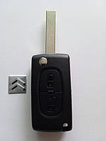 Корпус выкидного ключа для Citroen C1 C2 С3 С4 Berlingo Galakeys 2 кнопки батарейка на плате (05-08)