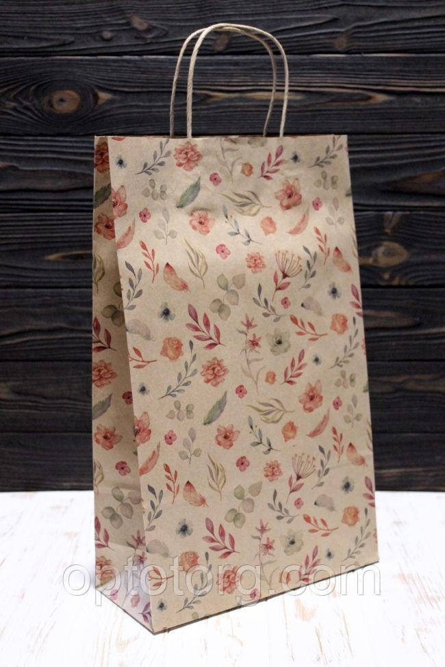 Паперові крафт-пакети з ручками 35*24