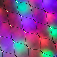Разноцветная новогодняя настенная гирлянда - сетка 1.4М х 1.2М (RGB) | 3875