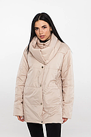 Женская демисезонная куртка Ayla свободная со сьемным шарфом разные цвета размер от 42 до 52