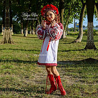 Вишита сукня-туніка "МарциПані" (літо) чорно-червона 134