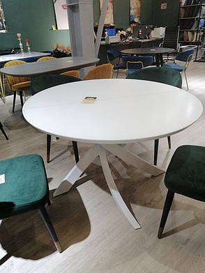 Стіл обідній круглий Caezar 120 T-7479 Super White gloss Evrodim, колір білий, фото 2