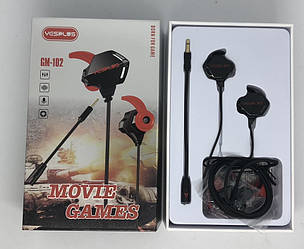 Навушники вакуумні YESPLUS GM102 ігрові з мікрофоном