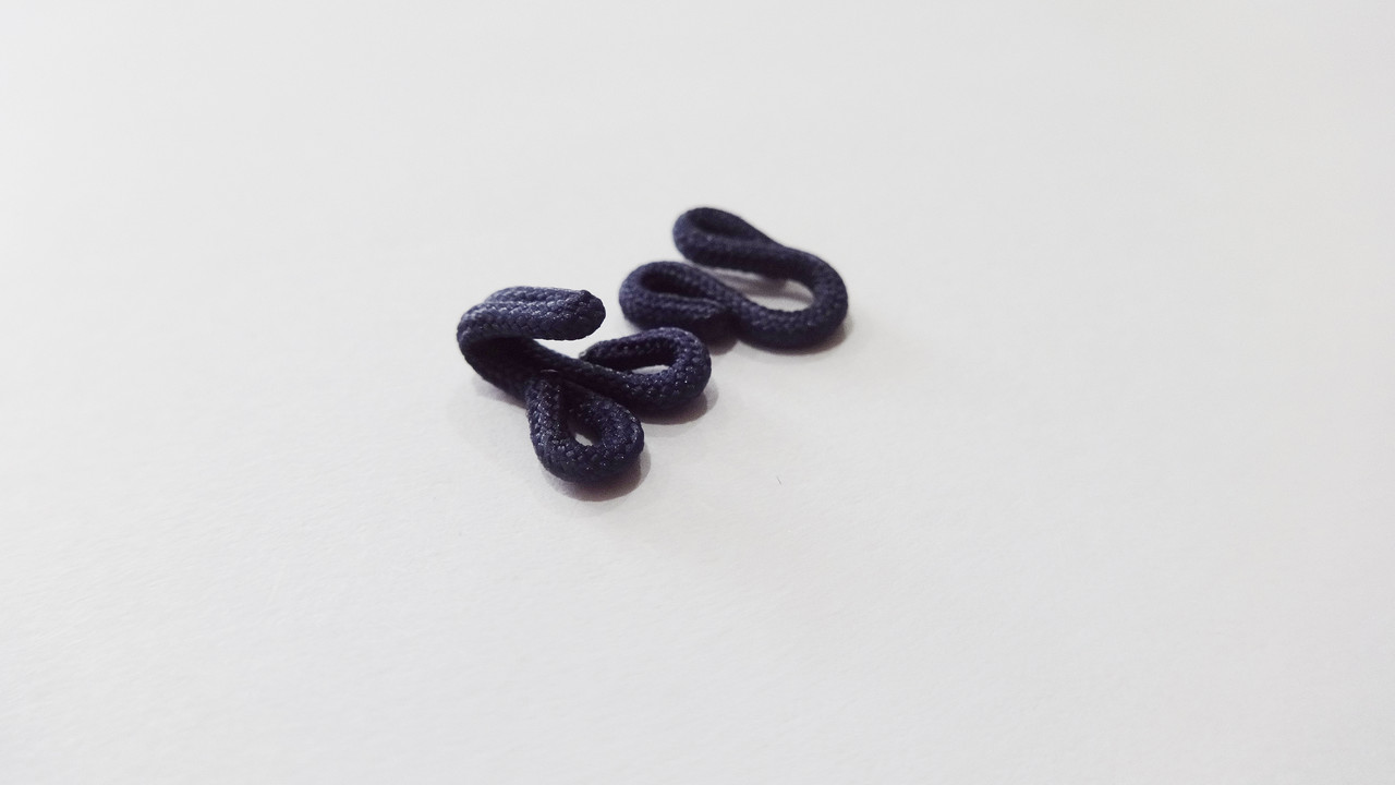 Гачок - петля шубний тканинний №6 темно-синій, фото 1