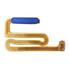 Шлейф Samsung Galaxy A12 A125F, Galaxy M12 M127F з кнопкою ввімкнення та сканером відбитка пальця синій