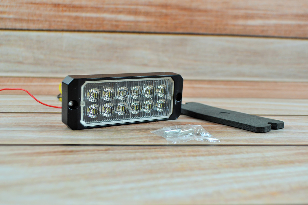 Стробоскоп LED 12-24v 12-ти диодный Белый 1шт Металлический корпус ...