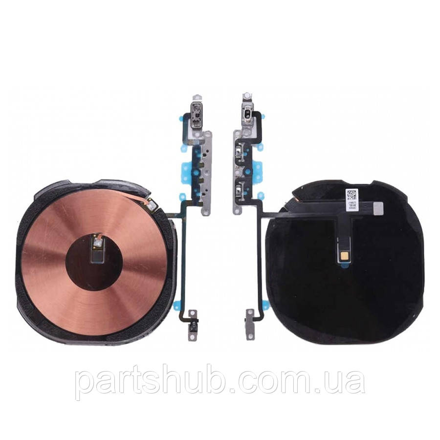 Шлейф Apple iPhone XS Max з кнопками гучності та перемикання вібро (оригінал Китай з бездротовою зарядкою), фото 1