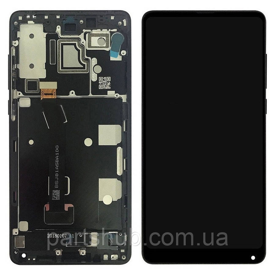 Дисплей Xiaomi Mi Mix 2S з тачскріном чорний з передньою панеллю, фото 1