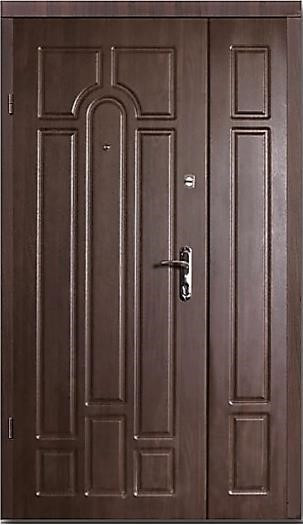 Форт-М Двері полуторні вуличні модель Класик комплектація "Стандарт Плюс" колір Горіх коньячний, 1200/2050