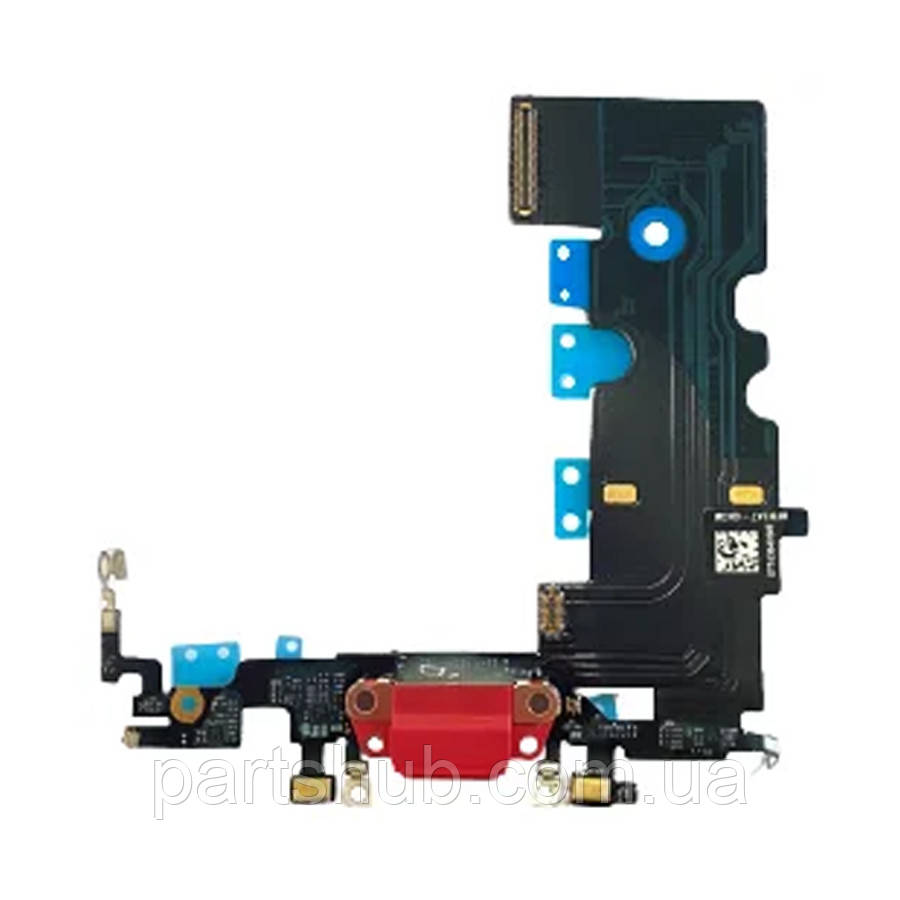 Шлейф Apple iPhone 8, iPhone SE 2020 з роз'ємом зарядки та мікрофоном (червоний оригінал Китай), фото 1