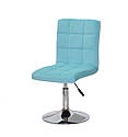 Стілець Augusto CH - Base блакитний оксамит B-1019 хромованою опорі - млинці з регулюванням висоти, фото 2