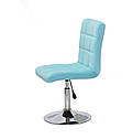 Стілець Augusto CH - Base блакитний оксамит B-1019 хромованою опорі - млинці з регулюванням висоти, фото 4
