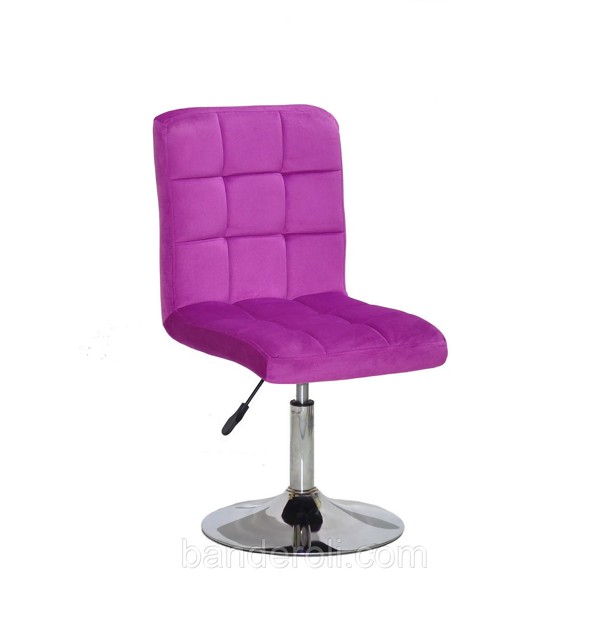 Стілець Augusto CH - Base оксамит бузок B-1022 хромованою опорі - млинці з регулюванням висоти, фото 1