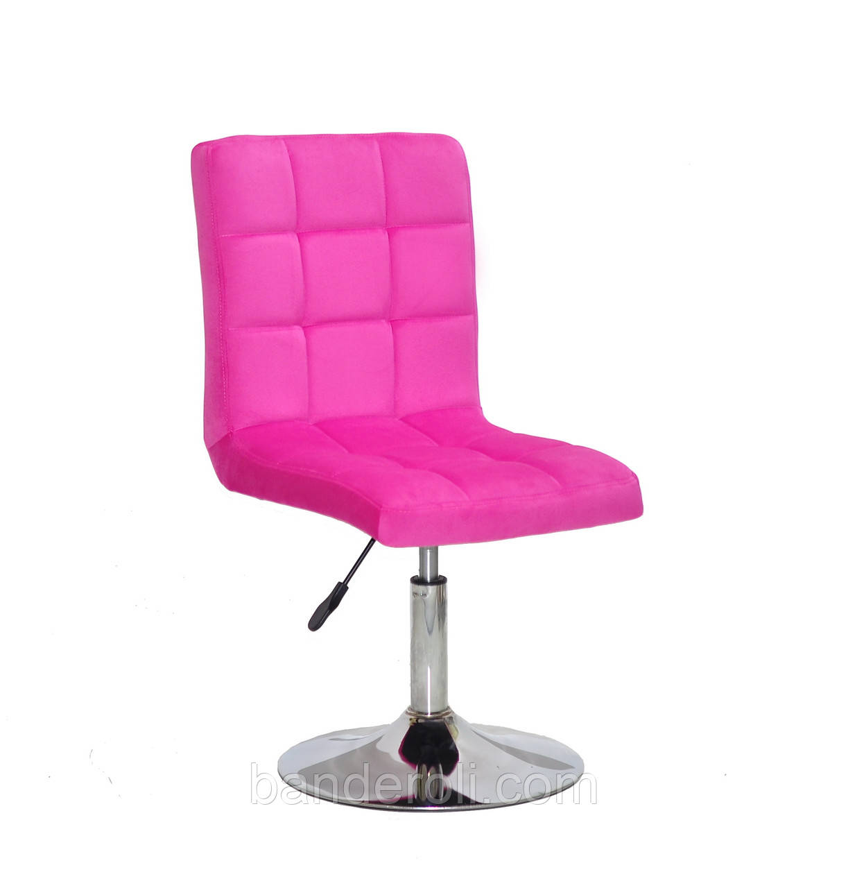 Стілець Augusto CH - Base малиновий оксамит B-1023 хромованою опорі - млинці з регулюванням висоти, фото 1
