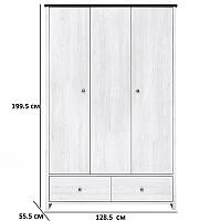 Шкаф платяной Порто трехдверный распашной SZF2D1L2S 129х200х56см цвета джанни сосна ларико БРВ-Украина